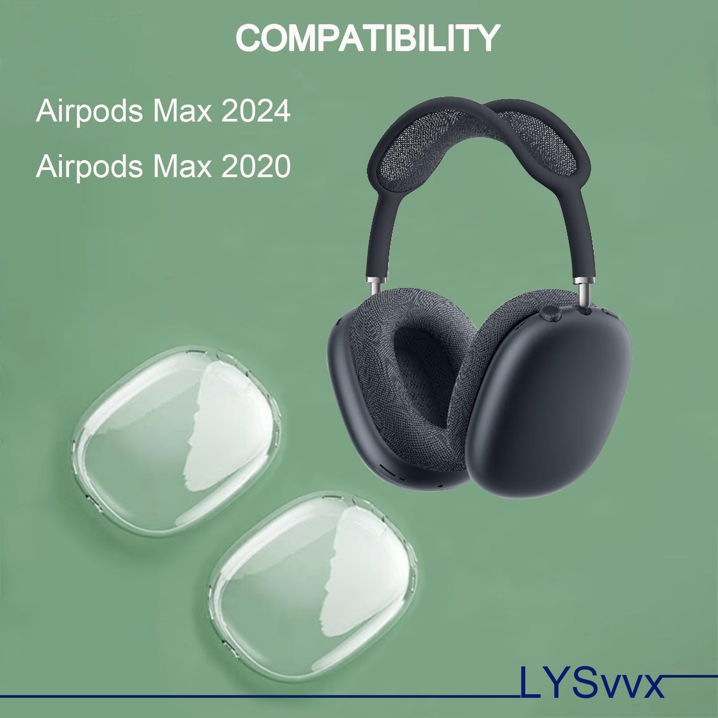 Case Cover for AirPods Max Headphones - Transparent Soft TPU Cover with Anti-Scratch Protection, Specifically Designed for Apple AirPods Max