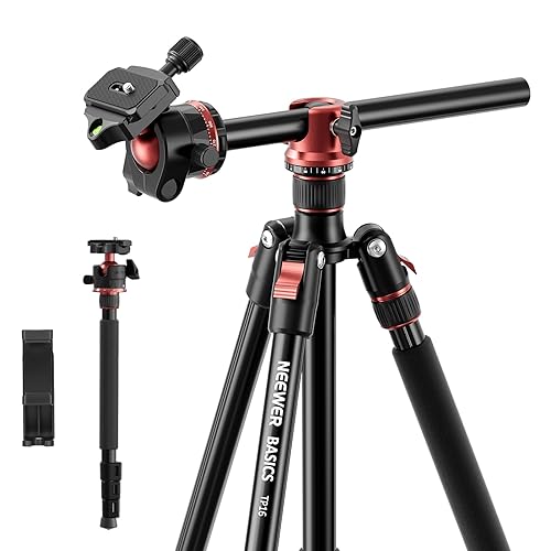 NEEWER Basics 70.9" Camera Tripod Monopod with Center Column & Ball Head, Quick Release Overhead DSLR Cell Phone Holder Stand Compatible with iPhone