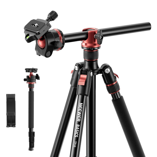 NEEWER Basics 70.9" Camera Tripod Monopod with Center Column & Ball Head, Quick Release Overhead DSLR Cell Phone Holder Stand Compatible with iPhone