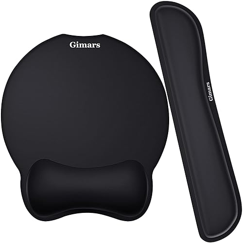 Gimars Upgrade Enlarge Superfine Fibre Soft Smooth Gel Ergonomic Mouse Pad Wrist Support and Keyboard Wrist Rest for Computer, Laptop, Mac, Gaming
