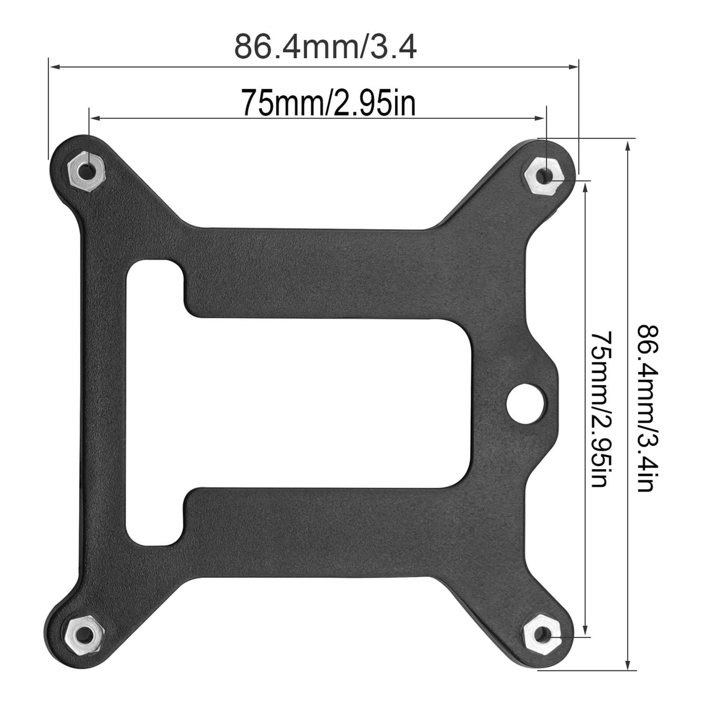 Zangc Plastic Backplate Intel LGA 1150 1151 1155 1156 CPU CPU Bracket Fan Radiator Buckle Bracket Backplane 75x75mm-2PCS
