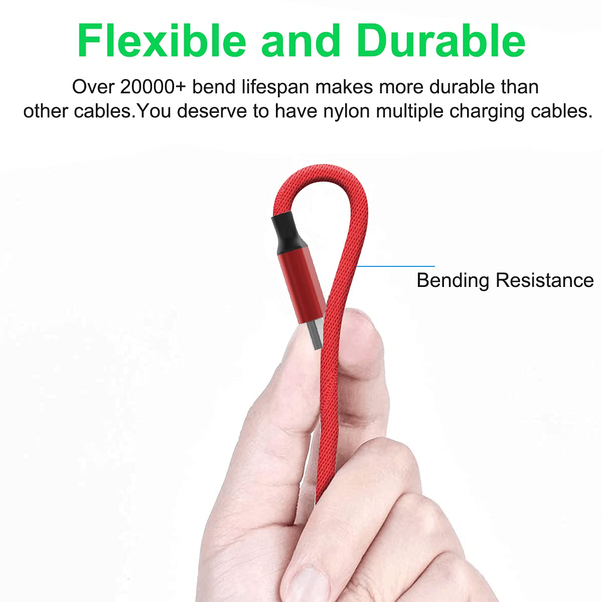 Multi 3 in 1 USB Long iPhone Charging Cable, 1.8M/5.9Ft Nylon Braided Universal Phone Charger Cord USB C/Micro USB/Lightning Connector Adapter