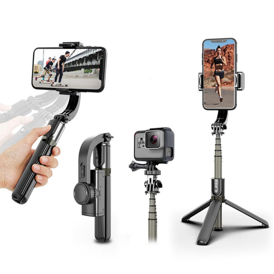 Selfie Stick Gimbal Stabilizer, UPXON 360° Rotation Tripod with Wireless Remote, Portable Phone Holder, Auto Balance 1-Axis Gimbal for Smartphones