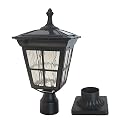 Kemeco Solar Lamp Post Light, Cast Aluminium Waterproof LED with Glass Outdoor Dusk to Dawn Solar Post Light ST4311AQ for Pier Mount Pillar Gates
