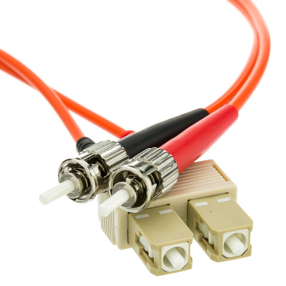 CableWholesale SC to ST OM1 Multimode Duplex Fiber Patch Cord, 10m/33ft