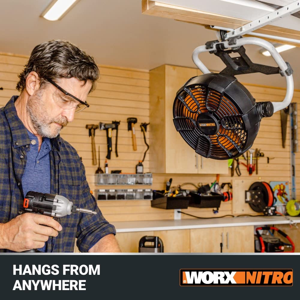 WORX Cordless Work Fan with Ready Charge, 20V Compact Fan, WX095L