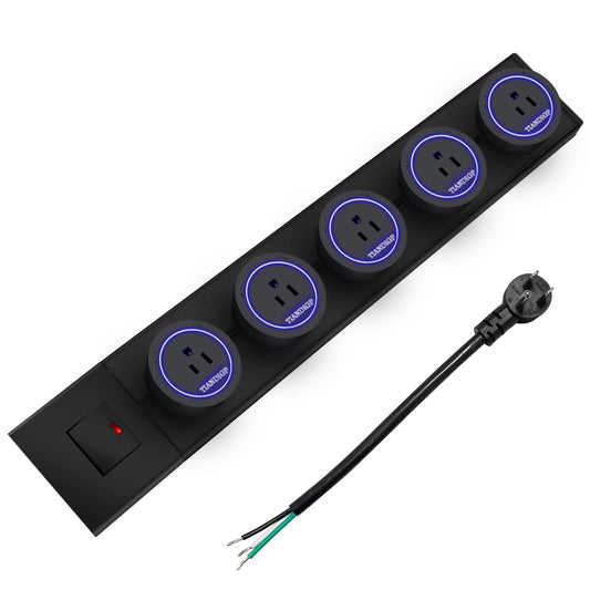 TIANDIGP Track Outlet; Removable Electrical Outlet Track System, 19.68 inch Power Track 8000W; 5 AC Outlet adapters 1875W Suitable for Kitchen