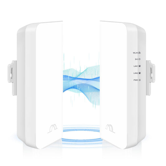 Davuaz Wireless Bridge,2.4GHz 300Mbps 2x14dBi High Speed | 1KM Long Range Working Distance | Point to Point Ptmp Outdoor WiFi Bridges for Wireless