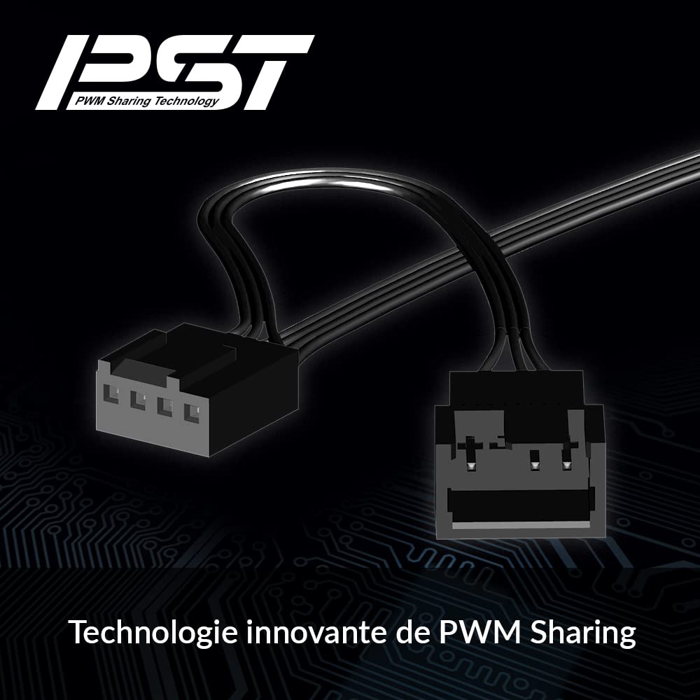 ARCTIC F12 PWM PST (5 Pack) - 120 mm PWM PST Case Fan with PWM Sharing Technology (PST), Quiet Motor, Computer, Fan Speed: 230-1350 RPM - Black