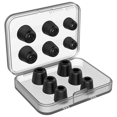 [6 Pairs] Earphone Tips New bee 12pcs Replacement Earbud Tips Blocking Out Ambient Noise Memory Foam Earbuds Inner 4.9mm for in-Ear Headphones