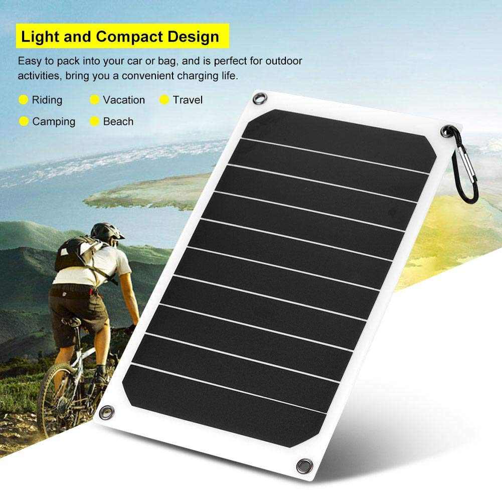 Solar Panel Portable, 10W IP64 Solar Panel Mobile Power Charger 5V USB Powerful Charging Compatible for Mobile Phones or Tablets Most Cameras Games