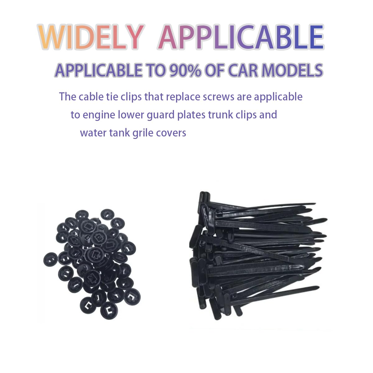 150 Pcs New Multifunctional Nylon Universal Cable Ties with Pin Buckle Design - UV Resistant Plastic Fasteners for Car Body Repair & Daily Automotive