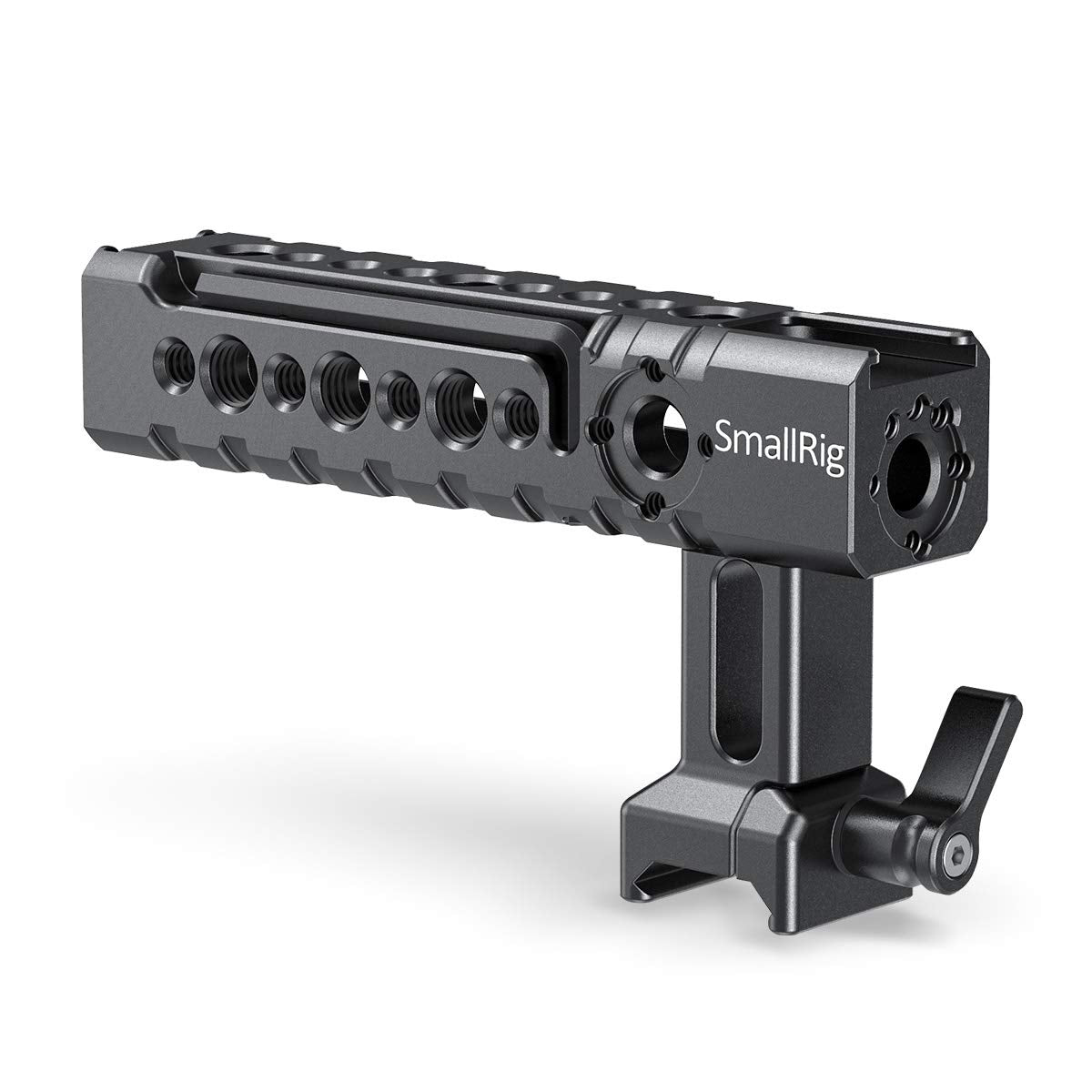 SmallRig NATO Top Handle Quick Release Handgrip, Built-in Cold Shoe Mount, 1/4''-20 and 3/8''-16 Thread Holes, Locating Holes for ARRI Standard