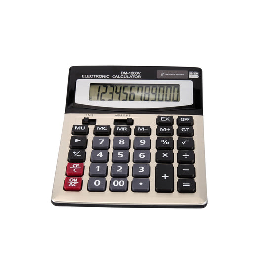 Large Desktop Calculator with 12-Digit Widescreen Display and Large Plastic Buttons for Easy Operation and Viewing