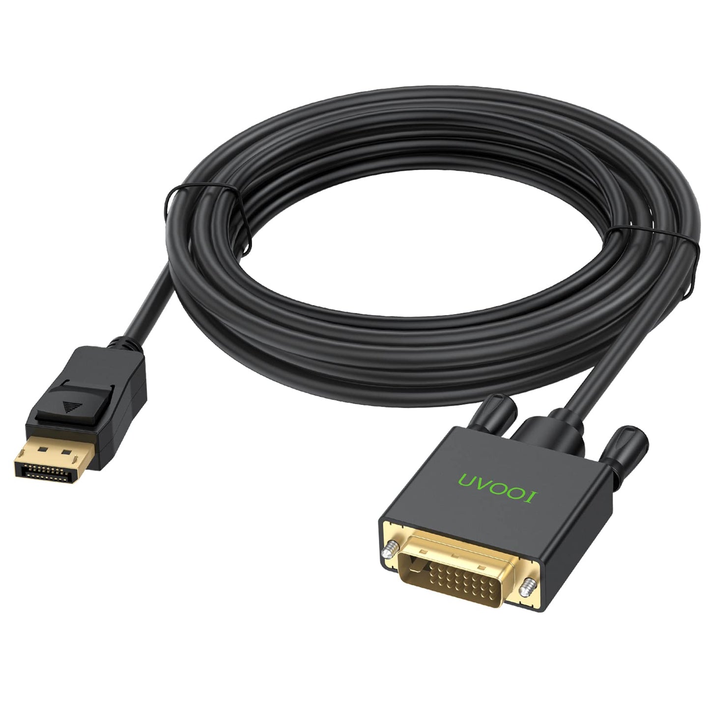 UVOOI DisplayPort to DVI Cable 15 Feet, DP to DVI-D Male to Male Adapter Cable Compatible with Display, PC, Laptop, HDTV, Projector, Monitor, More