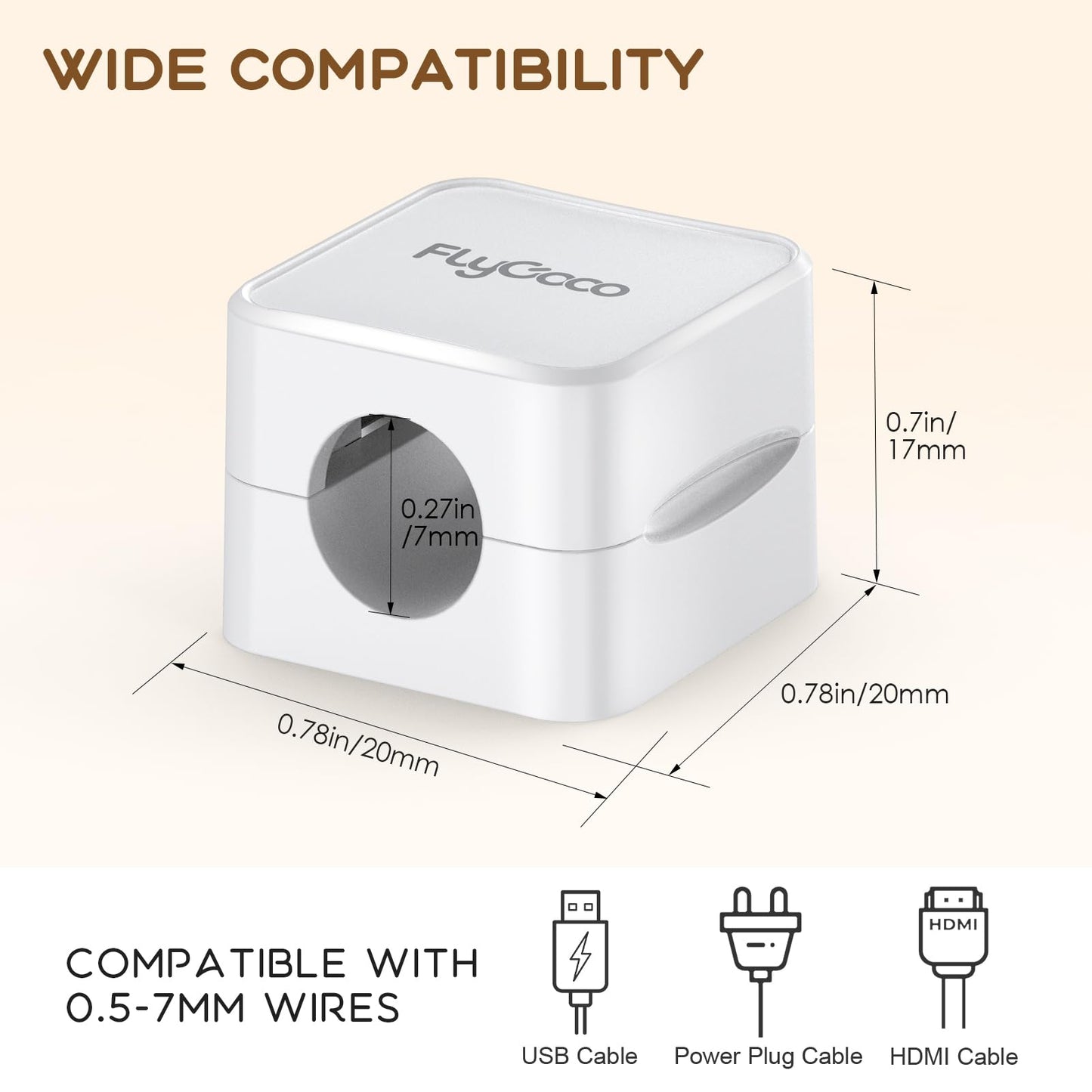 6 Pack Magnetic Cord Organizer, FlyCoco Cable Management Clips for Desk Phone Charging Cable Storage Holder, Cable Clips Organizer for Office Desk