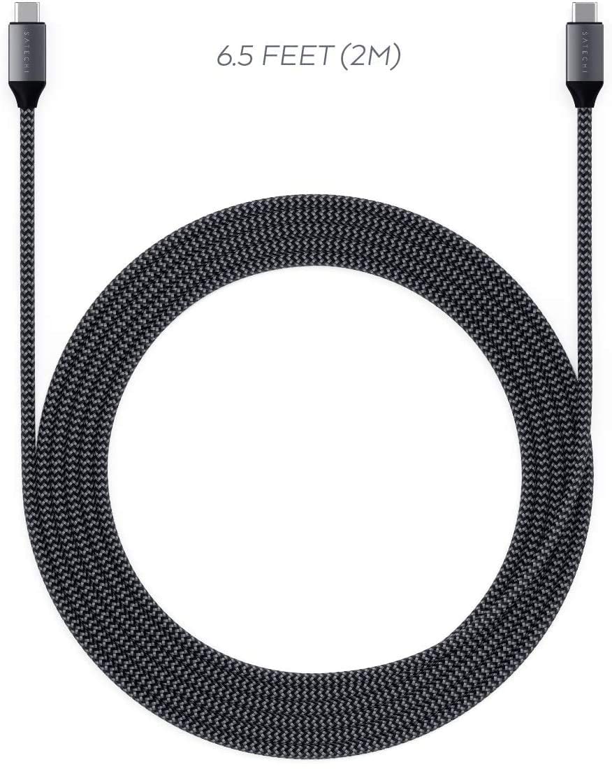 Satechi USB C to USB C Cable 100W, 6.5ft/2m, for iPhone 17 to 15 Series, iPad Air/Pro, MacBook Air/Pro, Galaxy S25, Android, Windows