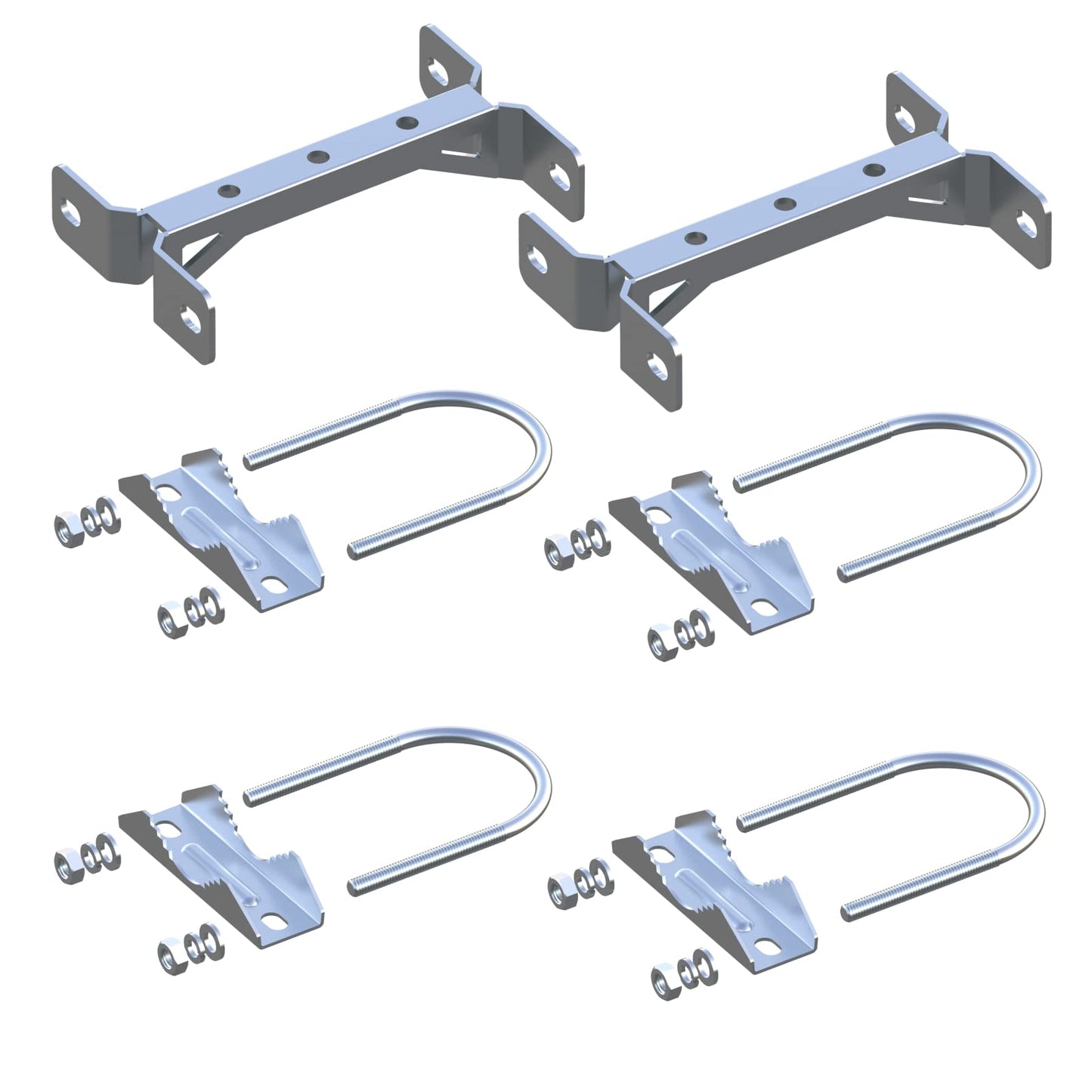 Aimeboost 2 PCS Stainless Steel Mast to Mast Clamp Anti Vibration Antenna Mount [ Without The Pole ] Antenna Mast Clamp V Jaw Bracket Accessories