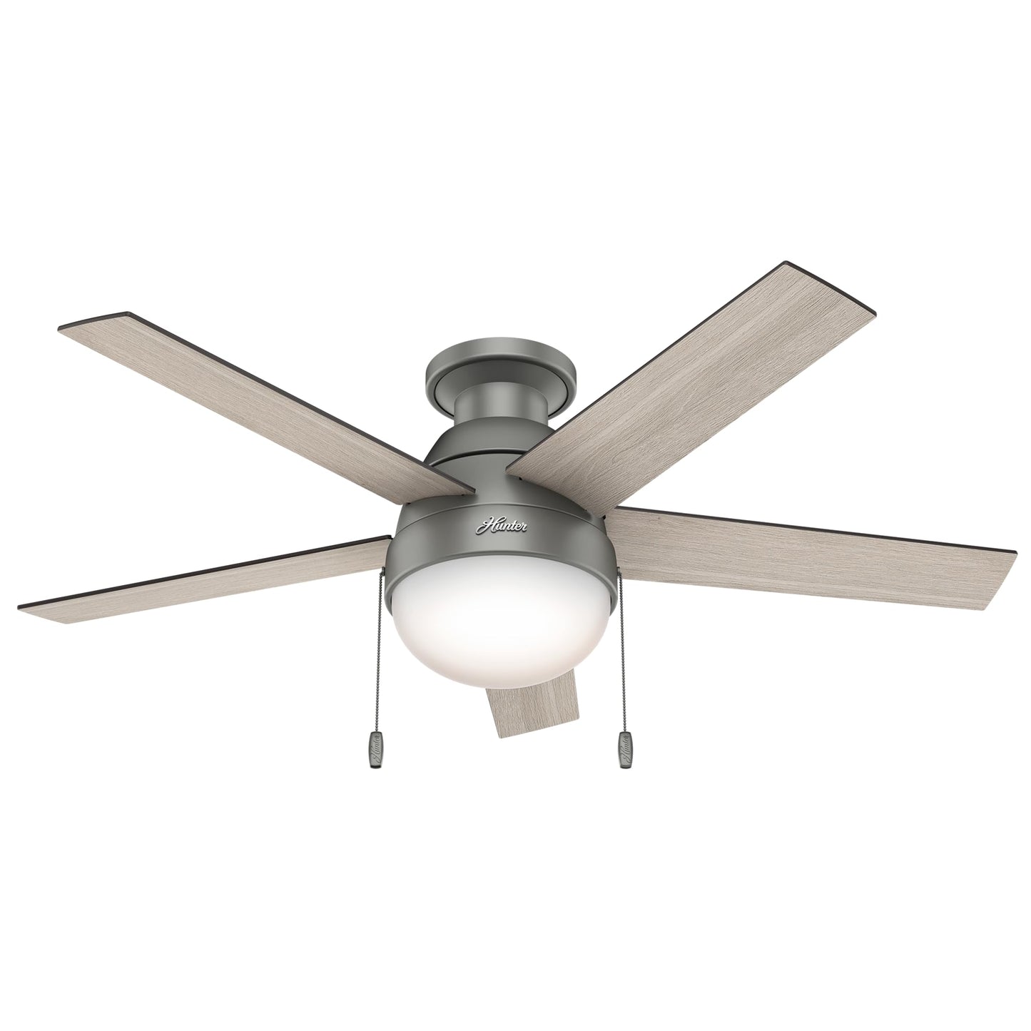 Hunter Anslee, Indoor, Ceiling Fan, with LED Light, 46 inch, Matte Silver