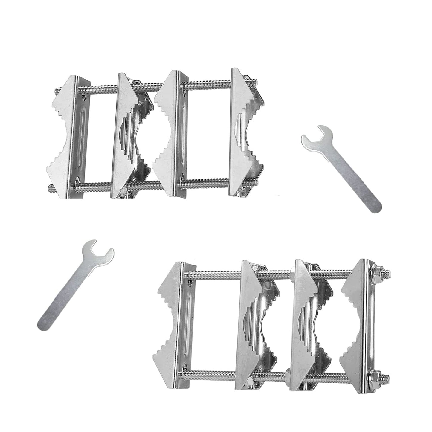 2 PCS Double Antenna Mast Clamp V Jaw Block with Bolts Mast to Mast Clamp,Patio Umbrella Holder Heavy Duty Pole to Pole Mounting Bracket for WiFi