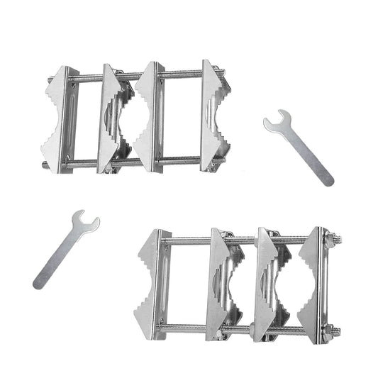 2 PCS Double Antenna Mast Clamp V Jaw Block with Bolts Mast to Mast Clamp,Patio Umbrella Holder Heavy Duty Pole to Pole Mounting Bracket for WiFi