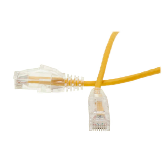 CableWholesale Cat6 Slim UTP Ethernet Cable, 28 AWG, PoE+, 20 ft, Yellow