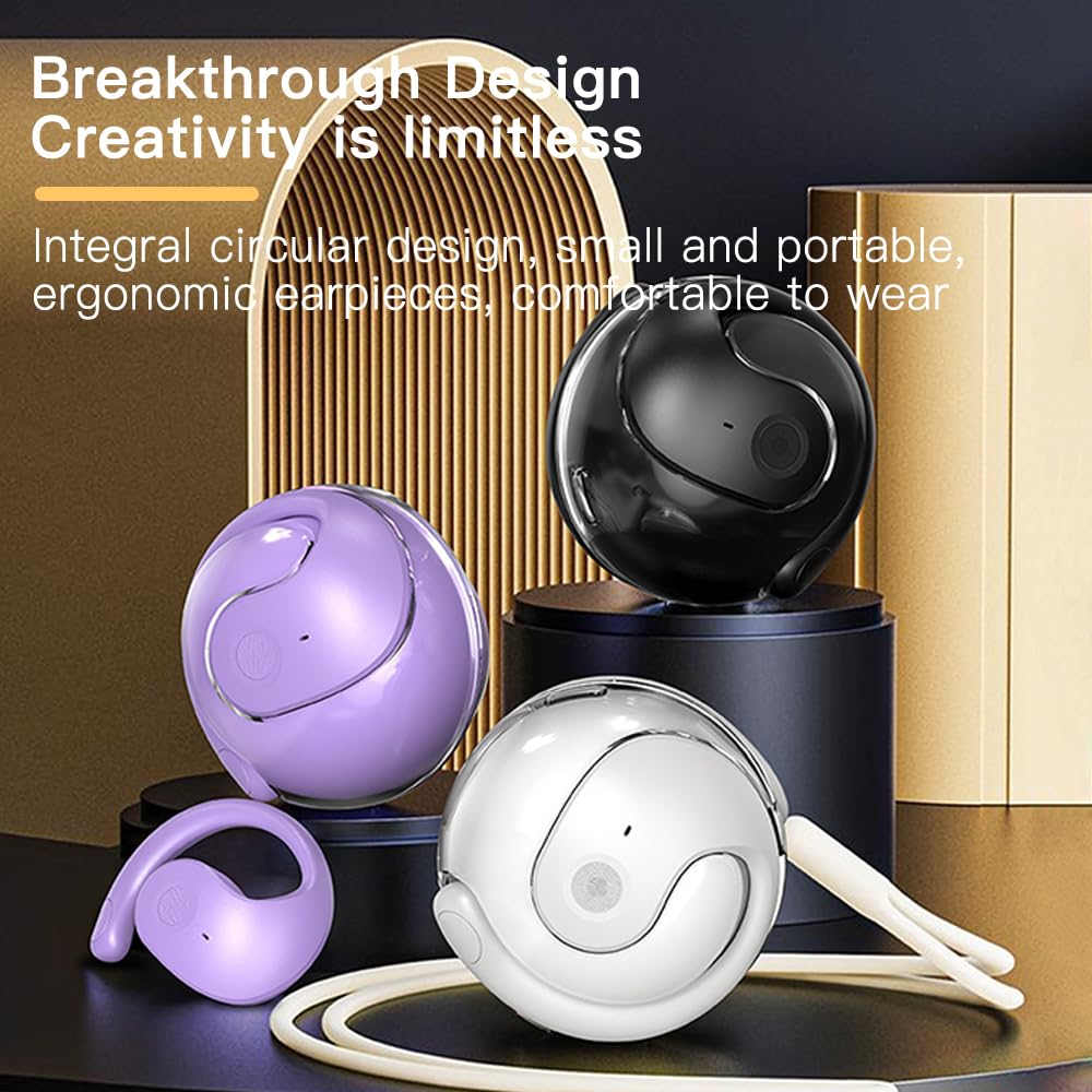 sunshot Ows Open Ear Headphones Bluetooth 5.4, Wireless Air Conduction Earbuds with Earhooks, 16mm Drivers Deep Bass, 40H Playtime, IPX5 Waterproof…