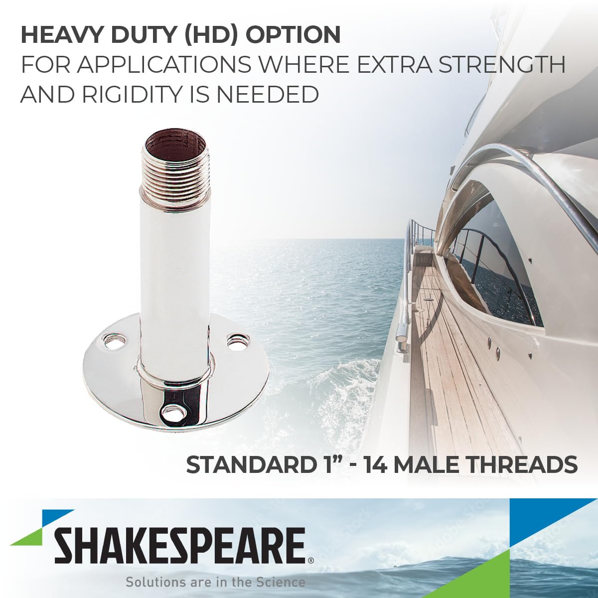 Shakespeare 4365 Marine Straight Mount, Beige, 4 inch