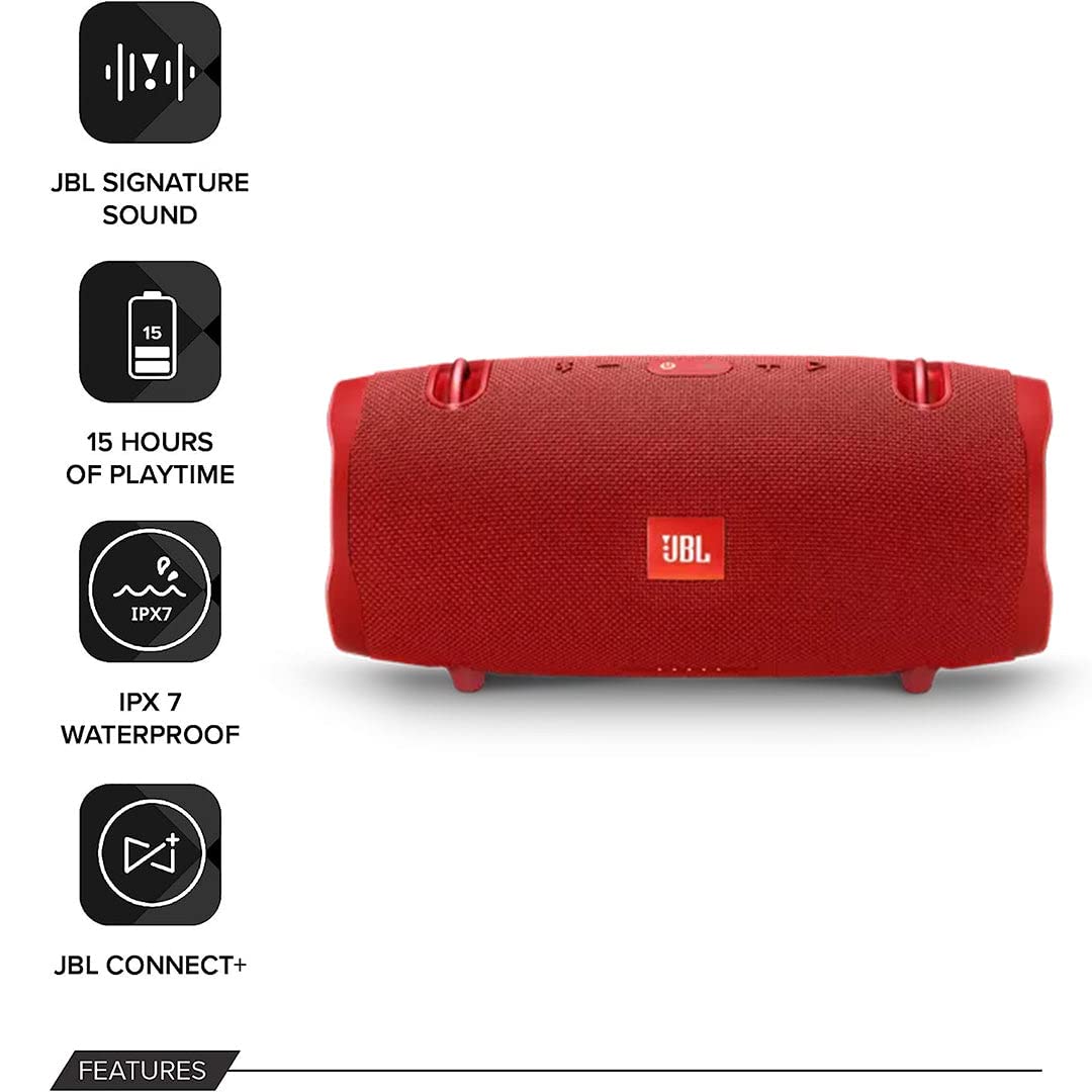 JBL Xtreme 2 Portable Wireless Bluetooth Speakers - Pair (Red)
