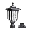 KMC KMC LIGHTING Solar Post Light Outdoor, ST4322Q Dusk to Dawn Vintage Solar Lamp Post Light Waterproof Aluminum with Pier Mount, Fence Pole Light