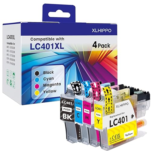 LC401XL Ink Cartridges for Brother Printers MFC-J1010DW Replacement for Brother LC401XL LC401 Ink Cartridges for Brother MFC-J1170DW MFC-J1012DW