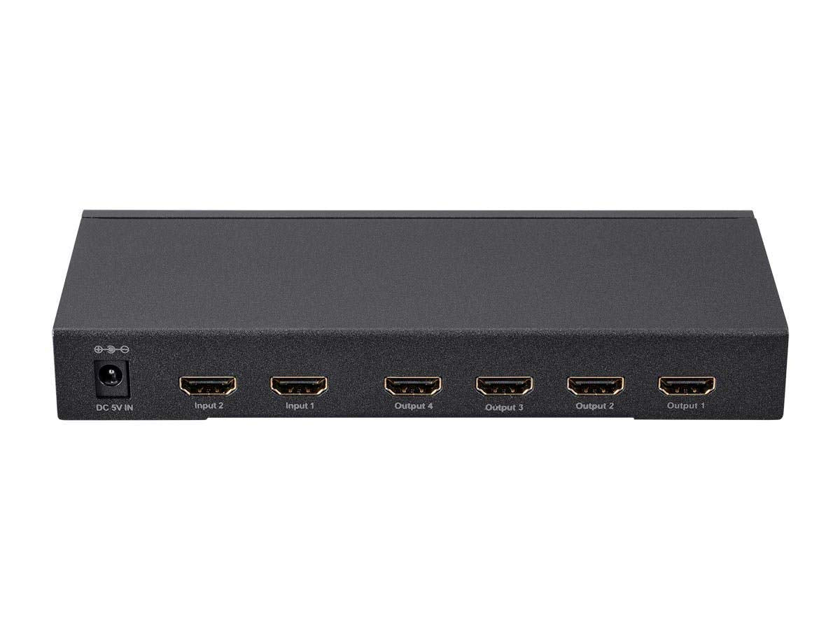 Monoprice Blackbird 4K 2x4 HDMI Splitter and Switch - Dolby Vision and Dolby TrueHD Support, Built in Automatically Adjusting Amplifier, 4K@60Hz, HDCP