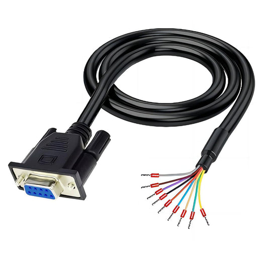 Willwewon 10Ft 3m 26AWG DB9 Female RS232 9 Pin Serial Extension Cable, RS232 D-SUB DB9 Serial to 9 Bare Wire Breakout Board Connector