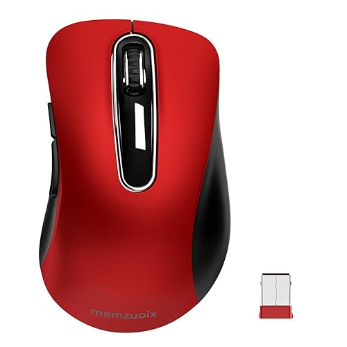 memzuoix 2.4G Wireless Mouse, 1400 DPI Mobile Optical Cordless Mouse with USB Receiver, Portable Computer Mice for Laptop, PC, Desktop, MacBook, 5