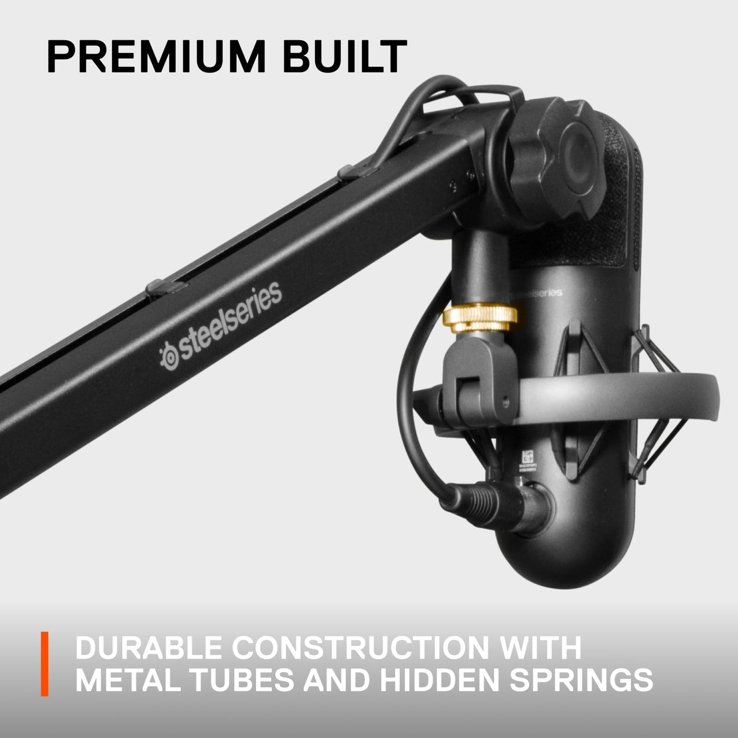 SteelSeries Alias/Alias Pro Mic Boom Arm - For Gaming, Streaming, and Podcasting - 360° Rotation - Desk Clamp - Folding Scissor Design - Hidden