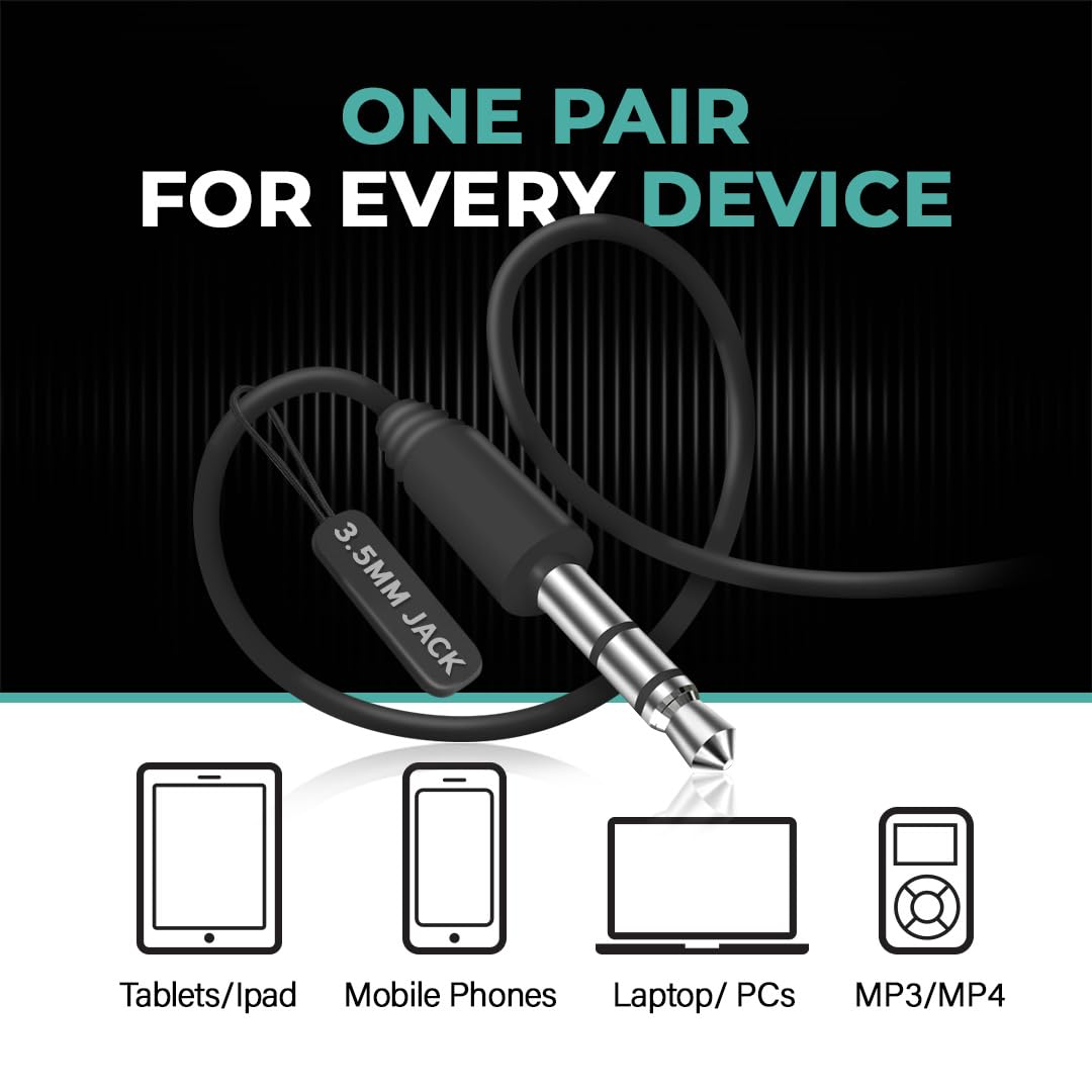 JustJamz Bulk Earbuds 100 Pack | Wired in-Ear Earphones for Classroom, Students, Kids, and Libraries | Disposable Headphones with 3.5mm Jack, Perfect…