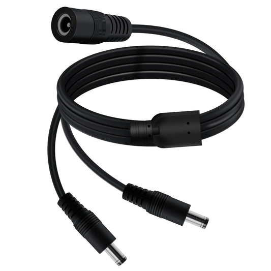 YINGAYOU DC Splitter Cable 5.5 x 2.1mm DC 2 Way Splitter 5V 6V 9V 12V 24V 3A, for Security Cameras, DVR, Router, Printer, LED Strip (1 Female 2 Male