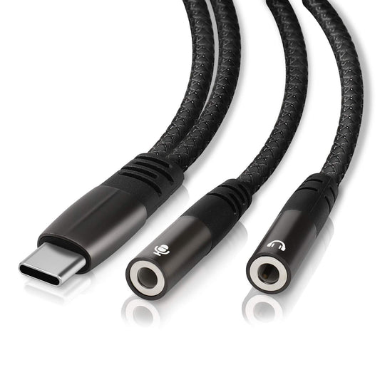 USB C Microphone Adapter, USB C to 3.5mm Combo 3.5mm Hi Fi Audio & Mic Jack Splitter Compatible with iPhone 16 15 Pro Max/15 Pro/15 Plus,iPad Pro/Air