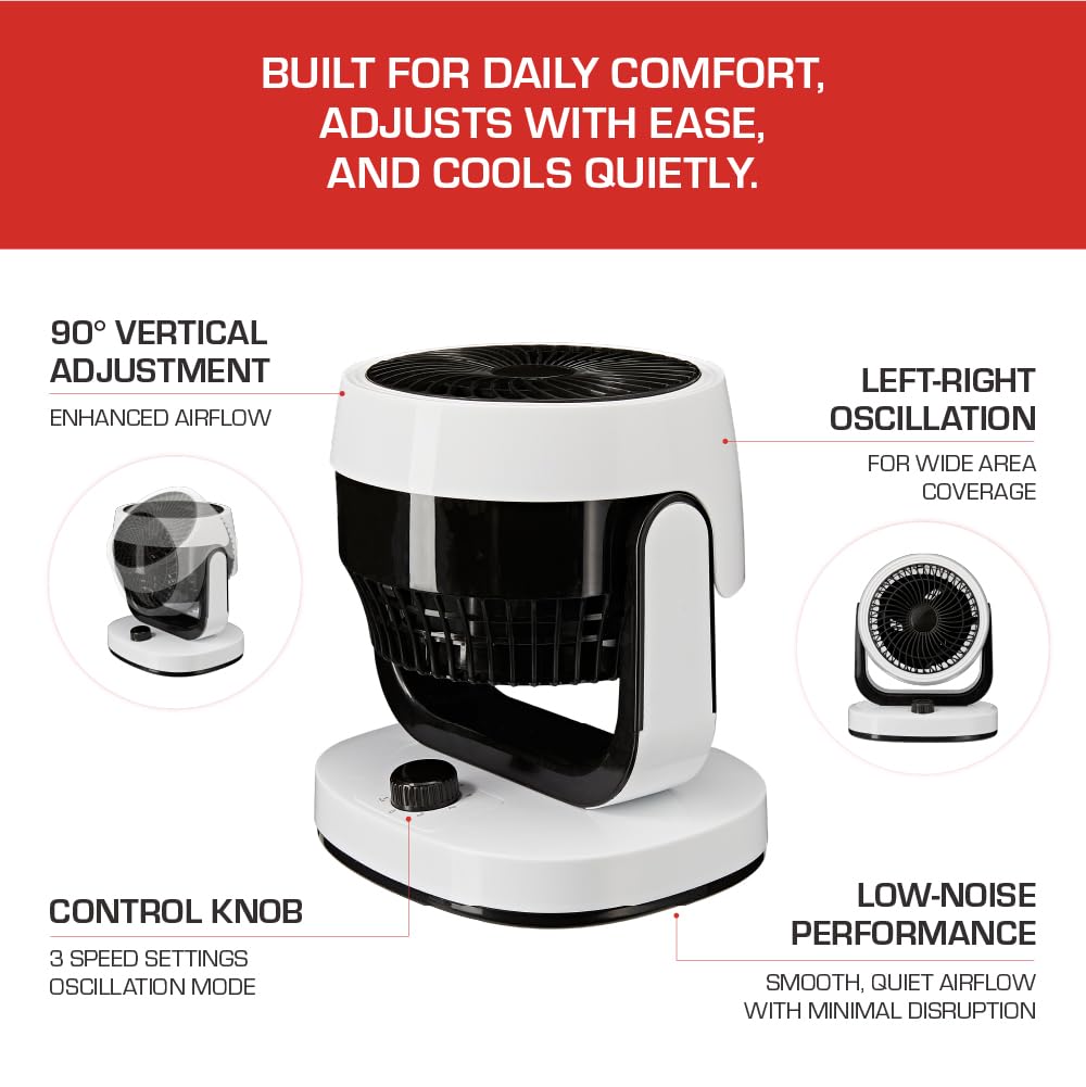 Red by Kiss Beauty Table Fan, Compact Air Circulator