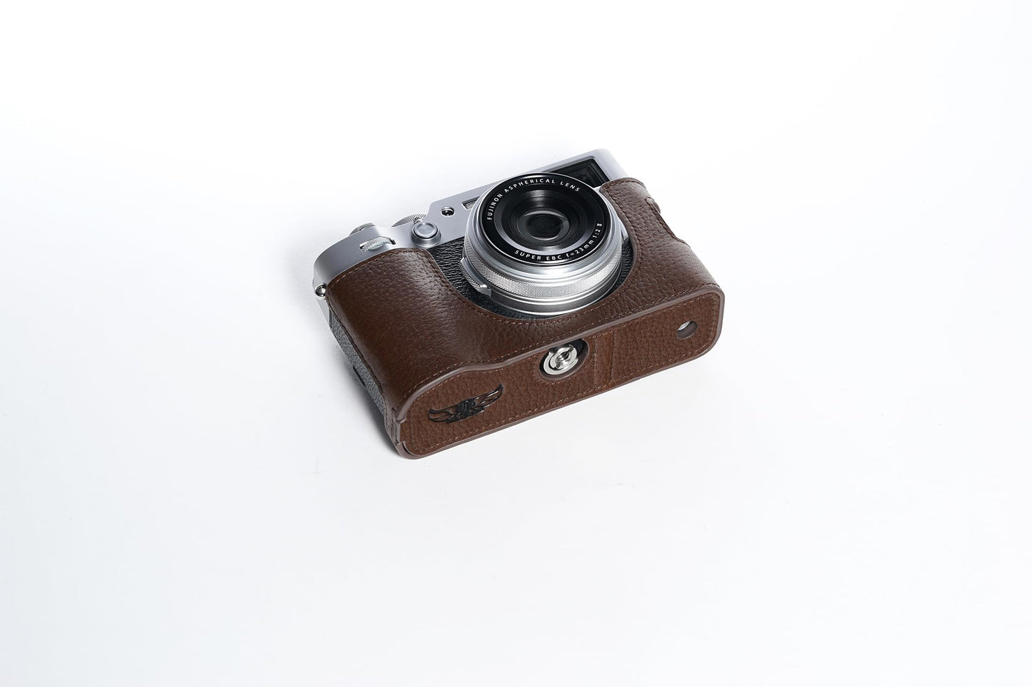 X100VI Camera Case, BMAOLLONGB Handmade Genuine Real Leather Half Camera Case Bag Cover for Fujifilm Fuji X100VI Camera Bottom Opening Version + Hand