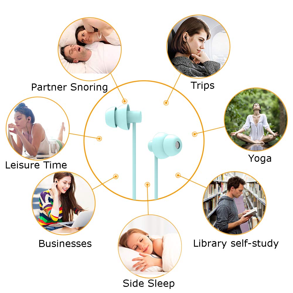Ururtm Sleep Soundproof Earbuds Headphones, Noise Isolating Soft Earbuds for Sleeping, Nighttime, Insomnia, Side Sleeper, Snoring, Travel, Meditation…