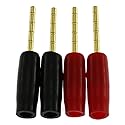 E-outstanding 4PCS Banana Plug Pin Screw Type Speaker Wire Cable Connectors 2mm Gold Plated Banana Plugs