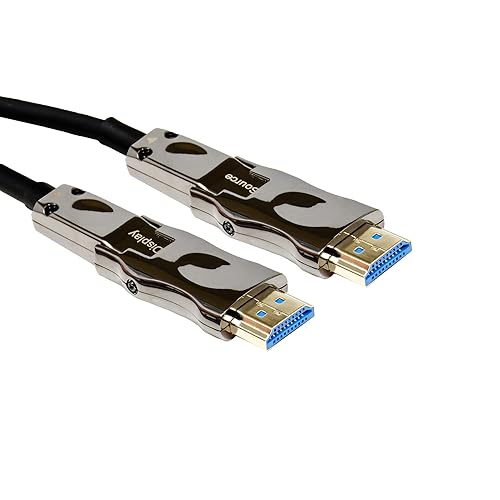 J-Tech Digital HDMI 2.0 Active Fiber Optic Cable 18Gbps 49.2 Feet with Micro-HDMI Adapter | 4K 60Hz 4:4:4 HDR10 HDCP 2.2 Unidirectional