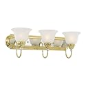 Livex Lighting 1003-25 Belmont 3-Light Bath Light, Polished Brass and Chrome
