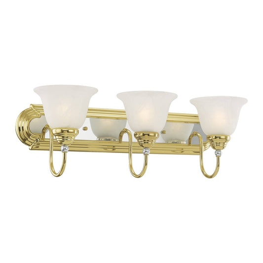 Livex Lighting 1003-25 Belmont 3-Light Bath Light, Polished Brass and Chrome