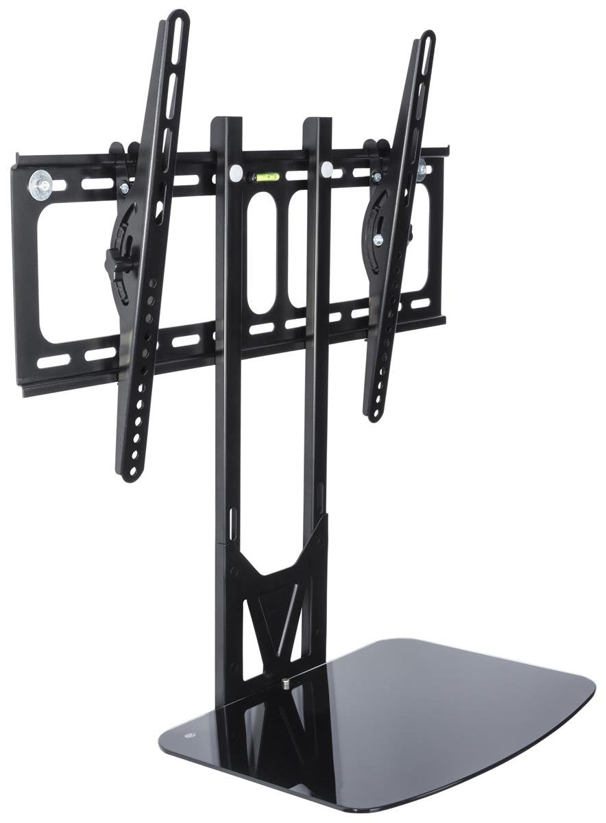 Displays2go SHFMT3255B VESA TV Mount for 32-55" HDTV Monitors, Fixed Bracket with Glass Shelf