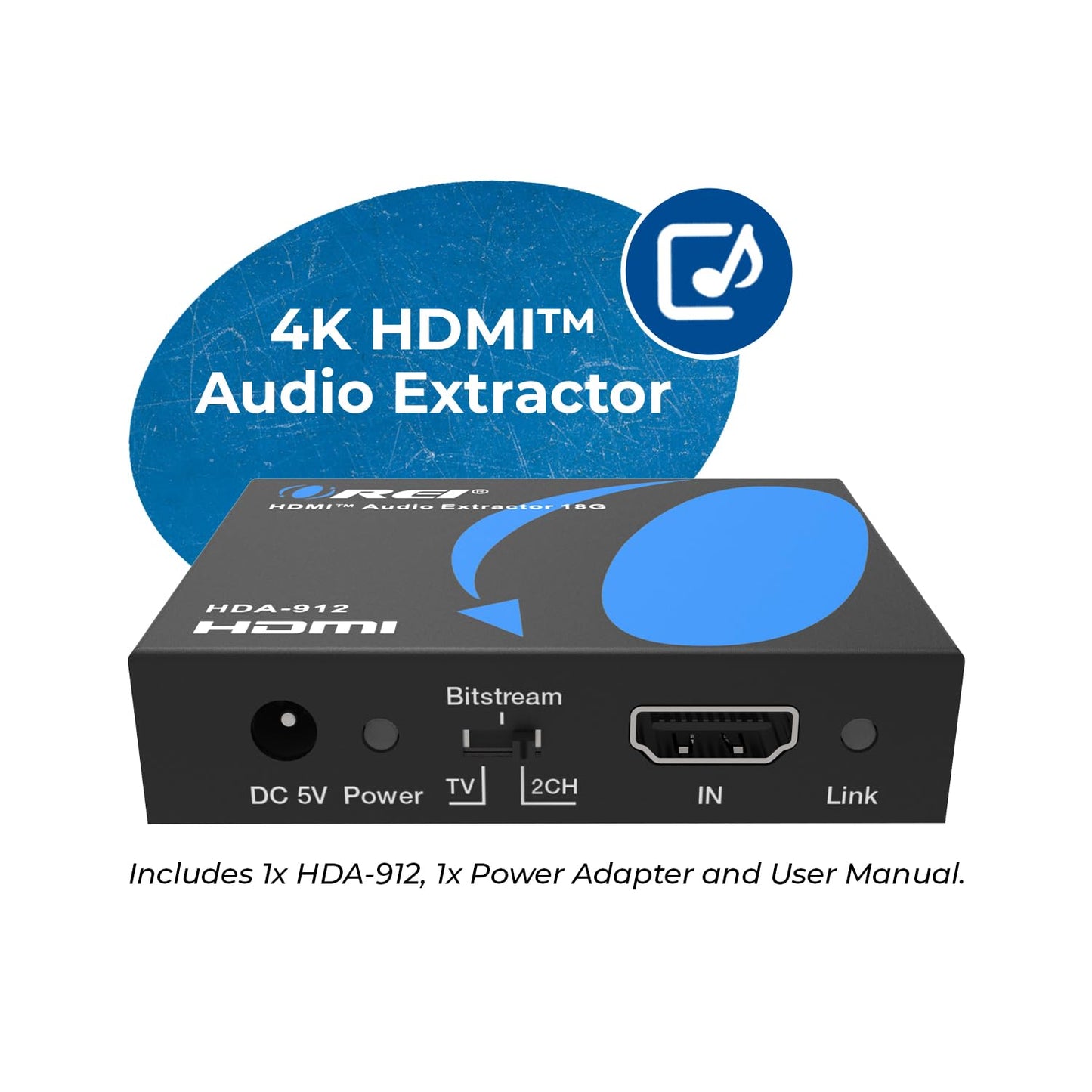 OREI 4K 60Hz 18G HDMI 2.0 Audio Converter Extractor - SPDIF + 3.5mm Output - HDCP 2.2 - Dolby Digital/DTS Passthrough CEC, HDR, Dolby Vision, HDR10