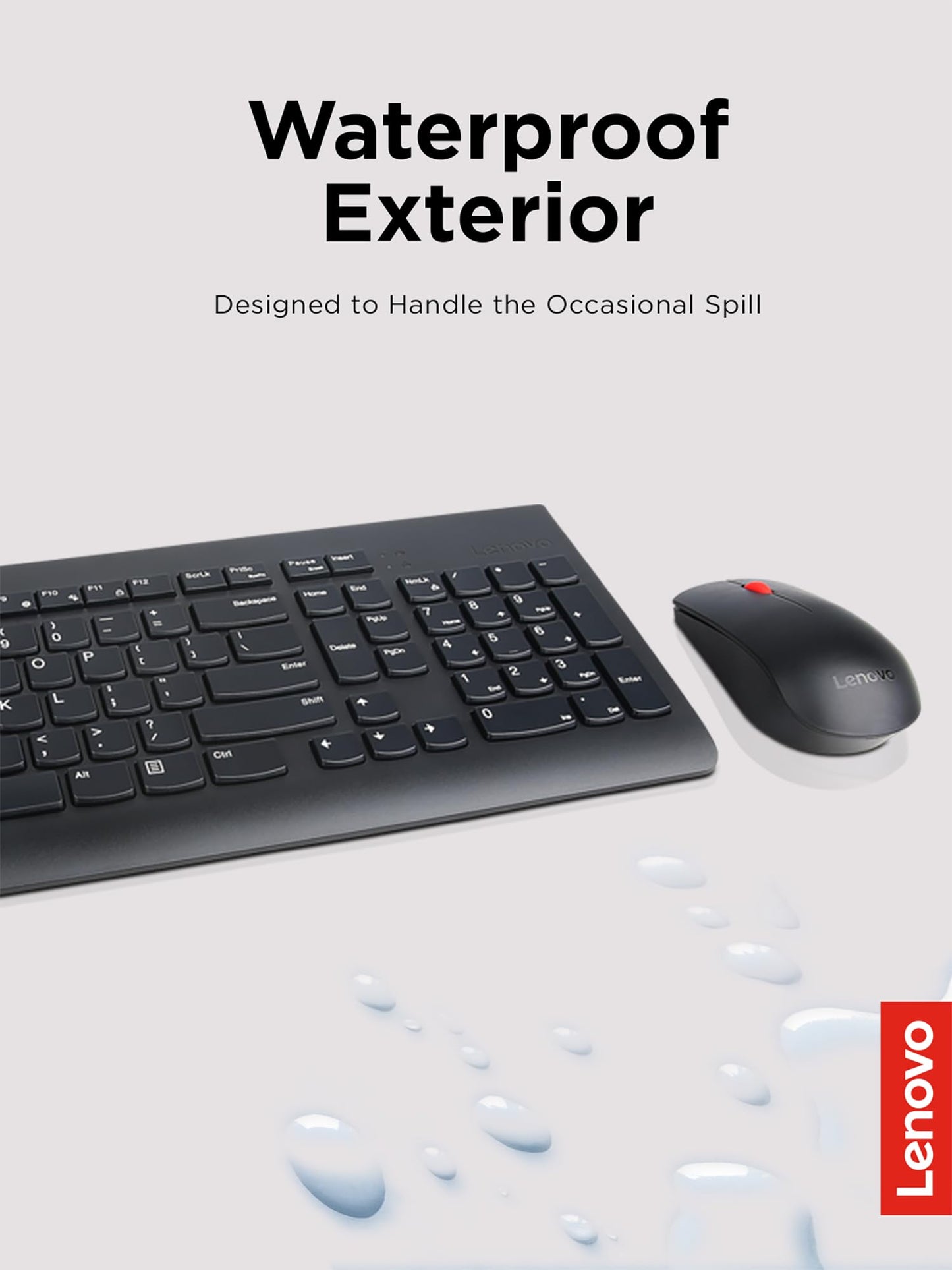 Lenovo 510 Wireless Keyboard & Mouse Combo, 2.4 GHz Nano USB Receiver, Full Size, Island Key Design, Left or Right Hand, 1200 DPI Optical Mouse