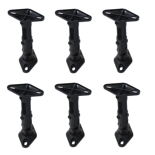 VideoSecu 6 Black Universal Satellite Studio Speaker Mounts/Brackets for Walls and Ceilings 1UP (Black, 6 Pack)