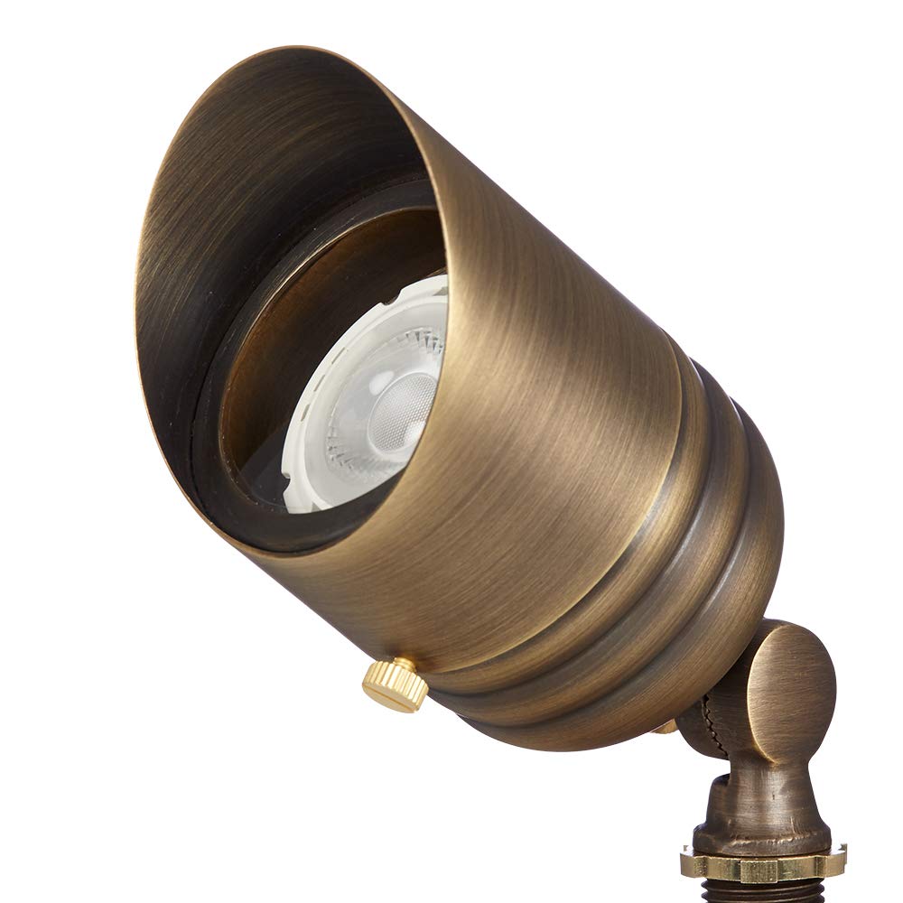 VOLT Fat Boy 12V Brass Outdoor Spotlight (Bronze) for Low Voltage Landscape Lighting of Yard, Lawn, Garden, Patio, Trees & House
